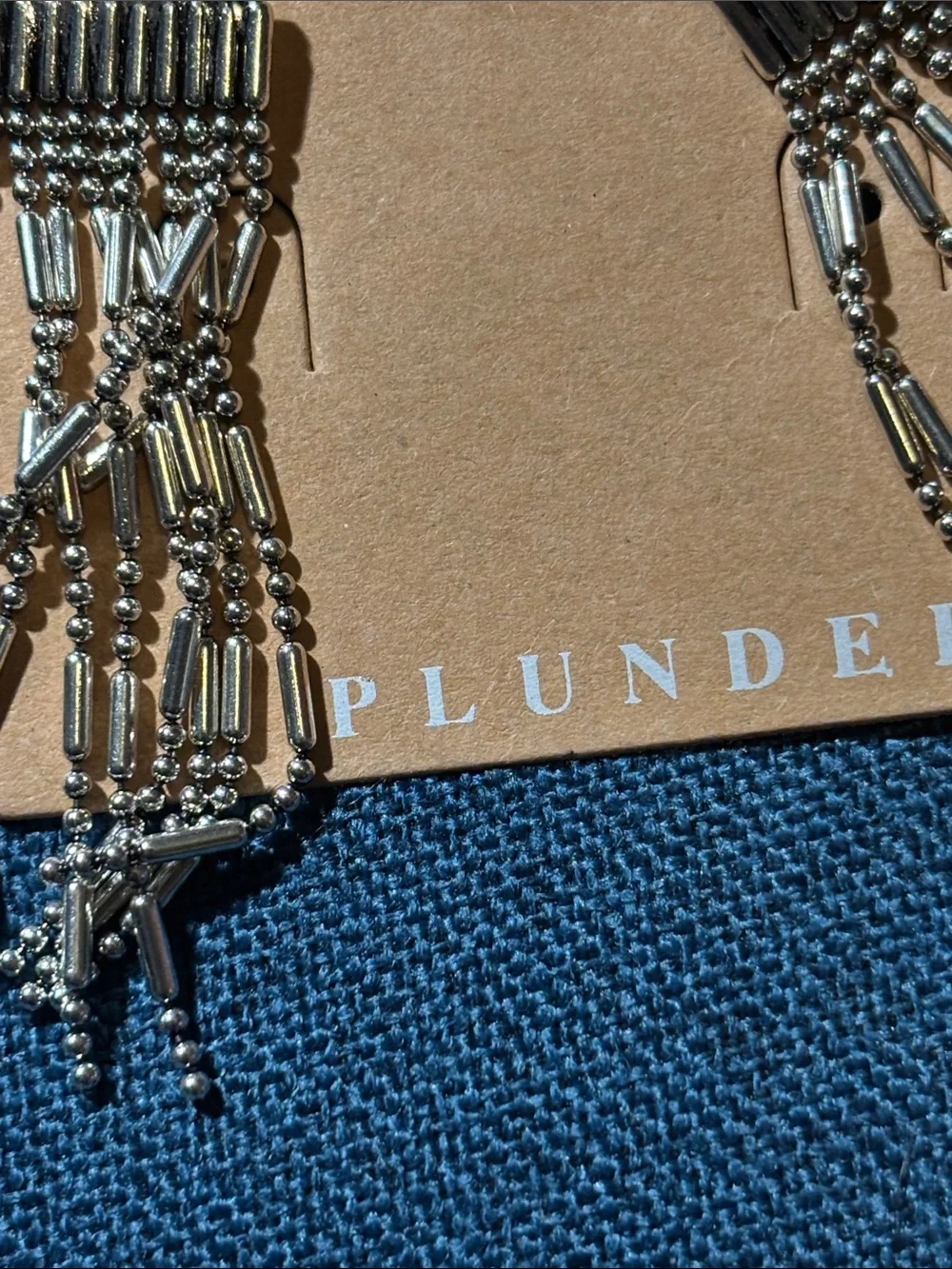 Plunder Silver-Tone Beaded Fringe Earrings